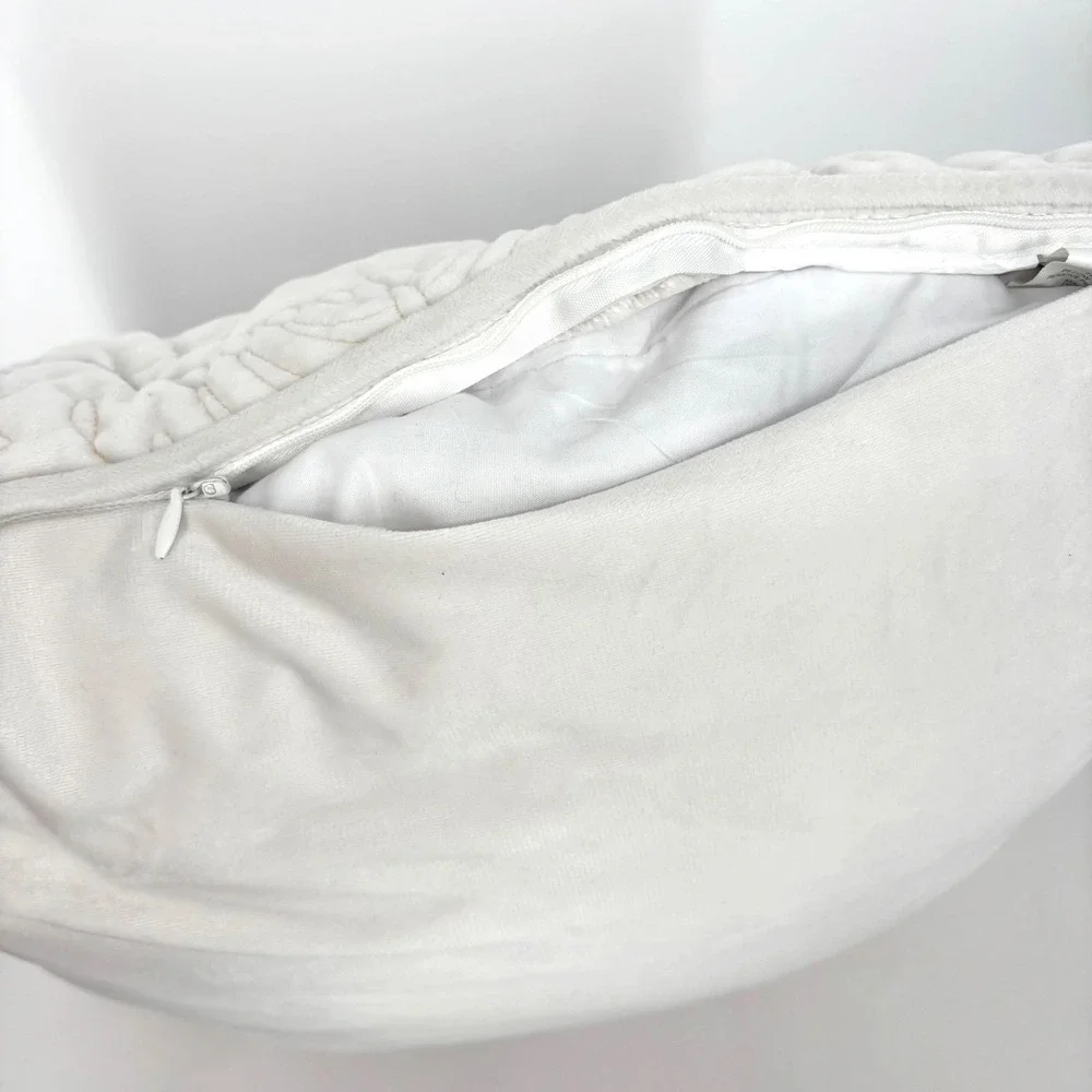 Tahari Home Hanukkah Throw Pillow Ivory Gold Embroidered with Insert 20 x 20
